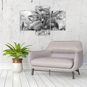 Obraz - Plameniaky graffiti (90x60 cm)