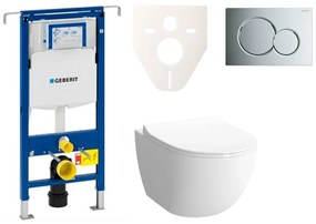 Cenovo zvýhodnený závesný WC set Geberit do ľahkých stien / predstenová montáž + WC VitrA VitrA Shift SIKOGES4N2