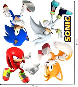 Sonic a priatelia - textilná nálepka na stenu