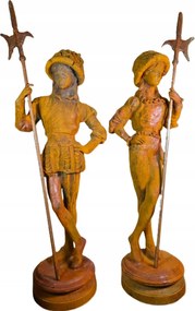 Socha Vykopek Socha Ozdoba Pár švajčiarskych strážcov Liatinová Socha