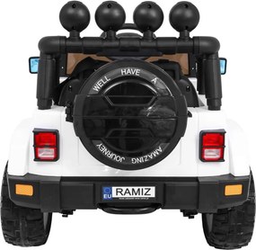 Ramiz Detské terénne auto Full Time 4WD Biele + 4x4 + Diaľkové ovládanie + LED audio + Úložný priestor