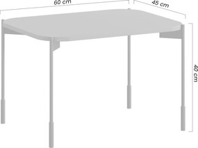 Kávový stolík Sonatia 60 cm obdĺžnikový na kovových nohách - burgund