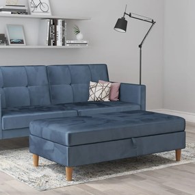 Modrá zamatová podnožka Lilly – Støraa