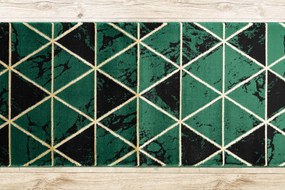 Behúň EMERALD 1020 Glamour exclusive, mramor, trojuholníkový, zelený + zlatá