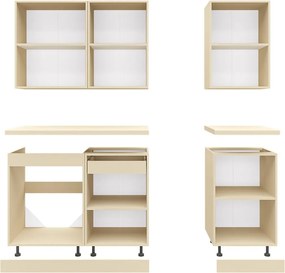 Kuchynská linka 140 MATEO, dub sonoma-biela