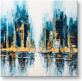 Maľovaný obraz na stenu MESTO 70x70 cm