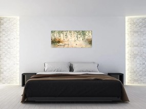 Obraz - Jazero, aquarel (120x50 cm)