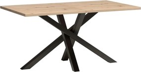 Jedálenský rozkladací stôl, dub artisan/čierna, 160-260x90x75 cm, KOLI