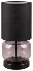 Čierno-fialová stolová lampa s textilným tienidlom (výška 28,5 cm) Elio – Trio