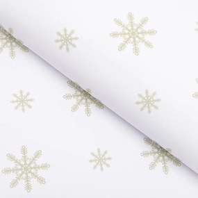 Biante Teflónový oválny obrus TF-102 Vianočné béžové vločky na bielom 60x100 cm