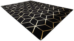Koberec moderný 3D GLOSS 409C 86  Kocky glamour, art deco čierno / zlatý