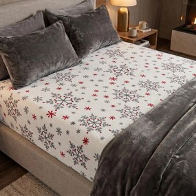 4Home Vianočné prestieradlo mikroflanel Snowflakes, 160 x 200 cm