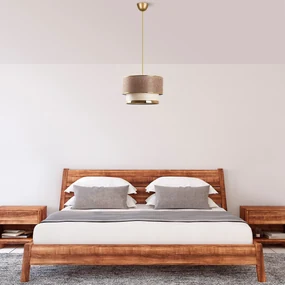 Závesná lampa, Cake - Beige, Gold