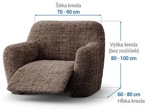 Bielastické poťahy VITTORIA hnedá relaxačné kreslo (š. 70 - 90 cm)