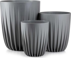 Květináč STRIPPED 25x30 cm šedý