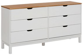 Biela nízka komoda z borovicového dreva 150x75 cm Post – Støraa