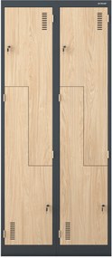 Šatníková skriňa typu L antracitová / dub sonoma: Eco Design JULIA, 800 x 1850 x 450 mm