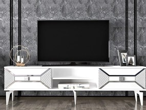 TV stolík/skrinka Velono (biela + strieborná) . Vlastná spoľahlivá doprava až k Vám domov. 1095244