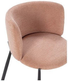 Broskyňové čalúnené jedálenské kreslá v súprave 2 ks Ginny – MOME