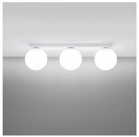 Biele stropné svietidlo so skleneným tienidlom ø 12 cm Umerta – Sollux