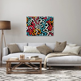 Sklenený obraz grafické abstrakcie (70x50 cm)