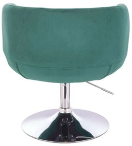 LuxuryForm DESIGN Kreslo MONTANA VELUR na striebornom tanieri - zelené