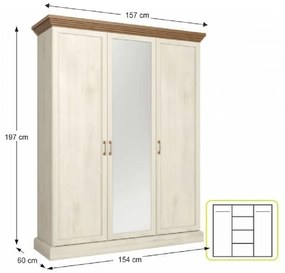 Tempo Kondela Skriňa, sosna nordická/ dub divoký, ROYAL S3D