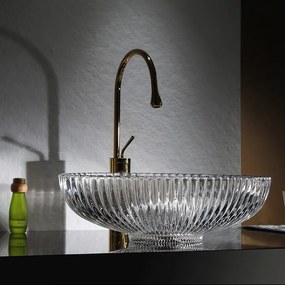BPS-koupelny Sklenené umývadlo na dosku HYD-BRT3-TR-510 51x35 cm, transparent