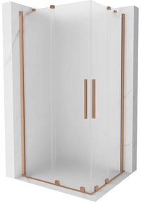 Mexen Velar Duo, sprchový kút s posuvnými dverami 100 x 90 cm, 8mm sklo námraza, medená matná, 871-100-090-32-65