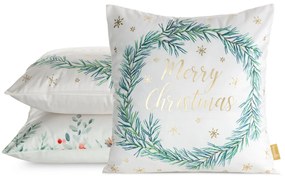EUROFIRANY VIANOČNÁ DEKORAČNÁ OBLIEČKA NA VANKÚŠ MERRY1 45X45 CM VZOROVANÁ