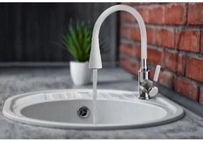 Invena Hula, vysoká drezová batéria 2-funkčná, biela-chrómová, INV-BZ-85-L02-L