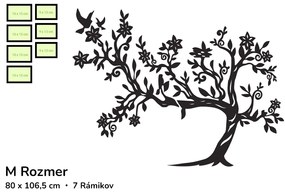 drevko Drevený strom s fotorámikmi Rozmer obrazu: 58 x 77 cm, Farba dekorácie: Čierna