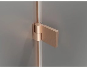 Mexen Lunar-B L výklopný sprchový kút pravý 90 x 80 cm, číre sklo, medená matná, 832L-090-080-65-00-P
