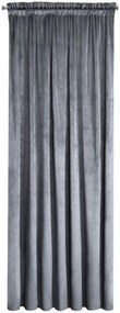 Sivý jednofarebný záves zo zamatovej tkaniny Dĺžka: 300 cm