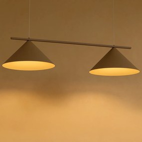 Závesné svietidlo Capital, 2x tmavobéžové kovové tienidlo, (fi 46cm), be