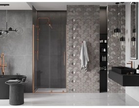 Mexen Velar, posuvné dvere do otvoru 100x200 cm, 8mm číre sklo, ružové zlato, 871-100-000-01-60