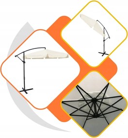 TRENDIE Záhradný slnečník Summer - svetlo béžový 300cm