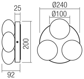 Redo 01-4308 - LED Kúpeľňové stropné svietidlo OVUM 3xLED/5W/230V IP44 čierne