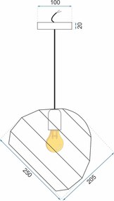 Toolight - Stropná lampa 1xE27 APP382-1CP, šedá, OSW-05014