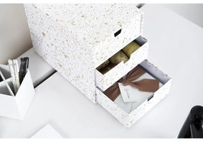 Zásuvkový box s 3 zásuvkami v zlato-bielej farbe Bigso Box of Sweden Ingrid