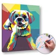 Maľovanie podľa čísel BIELY PSÍK –  nízka náročnosť