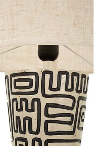 Čierna/krémovobiela stojacia lampa s textilným tienidlom (výška 145 cm) Nairobi – Mauro Ferretti