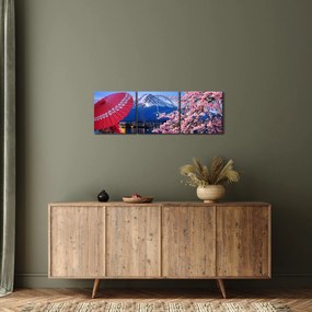 Obraz - Výhľad na vrchol, Japonsko (s hodinami) (90x30 cm)