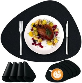 Podložka pod tanier a šálku TRIVAL BLACK (8 ks)