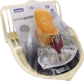 BAMA Plastový odkapávač na riad SCOLAPIATTI, farba žltá