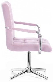 LuxuryForm DESIGN Stolička VERONA VELUR na striebornom kríži - levanduľa