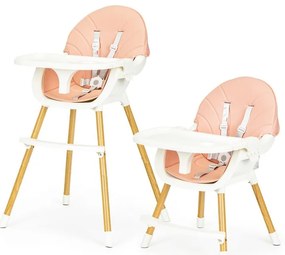 Jedálenská stolička pre deti 2v1 Ecotoys, 004 Pink