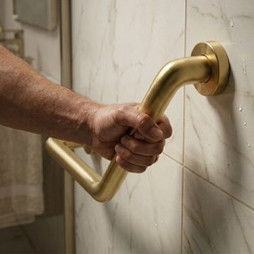Rea Rea, nástenné kúpeľňové rohové madlo, zlatá matná, REA-91505