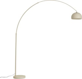 Moderná oblúková lampa béžová s mramorovým podstavcom - XXL