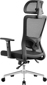 Kancelárska ergonomická stolička Neoseat LORELI — sieť / látka, čierna, nosnosť 150 kg